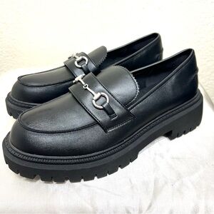 Skechers Modern Rugged Loafers Sweet Choice Shoes Black Chunky Size 10